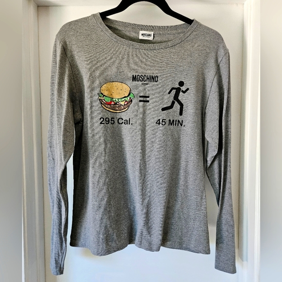 MOSCHINO LONG-SLEEVE GYM GREY - Picture 1 of 8